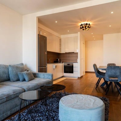 Alquiler de un apartamento amueblado de 3 habitaciones, 82 m², con vista al río, BW Arcadia, Belgrado, Serbia